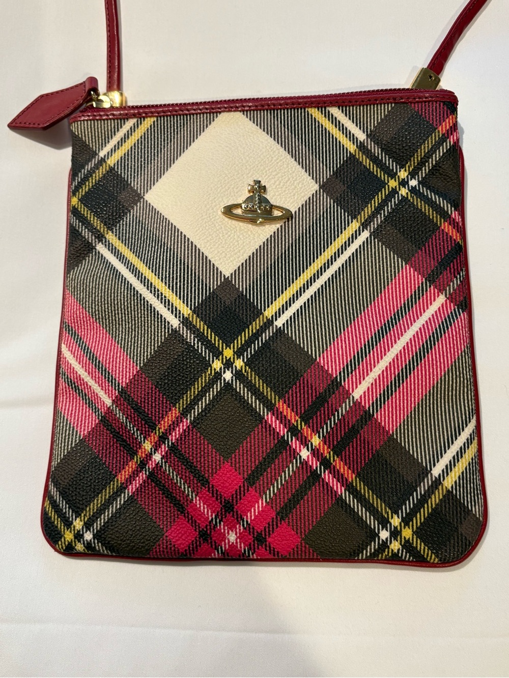 Authentic Vivienne Westwood Plaid Derby Square Crossbody Bag (Sold Out)